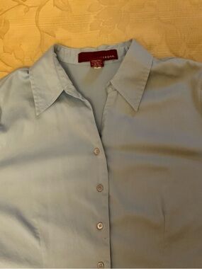 Merona Cotton Light Blue Button Down Shirt Size:L